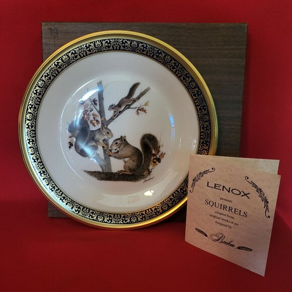 VTG Lenox Woodland Wildlife Boehm Squirrels 1979 Collectible Plate - Picture 2 of 11